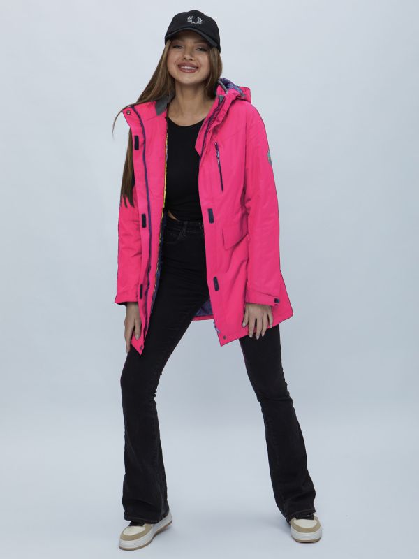 Women's pink hooded parka 551995R